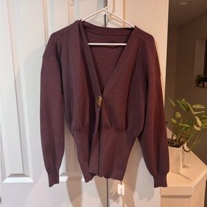 Commense Rich Brown Cardigan Sweater